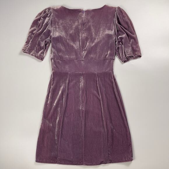 For Love‎ & Lemons Viva Velvet Deep V Mini Dress in Lilac Womens XS - Picture 8 of 15